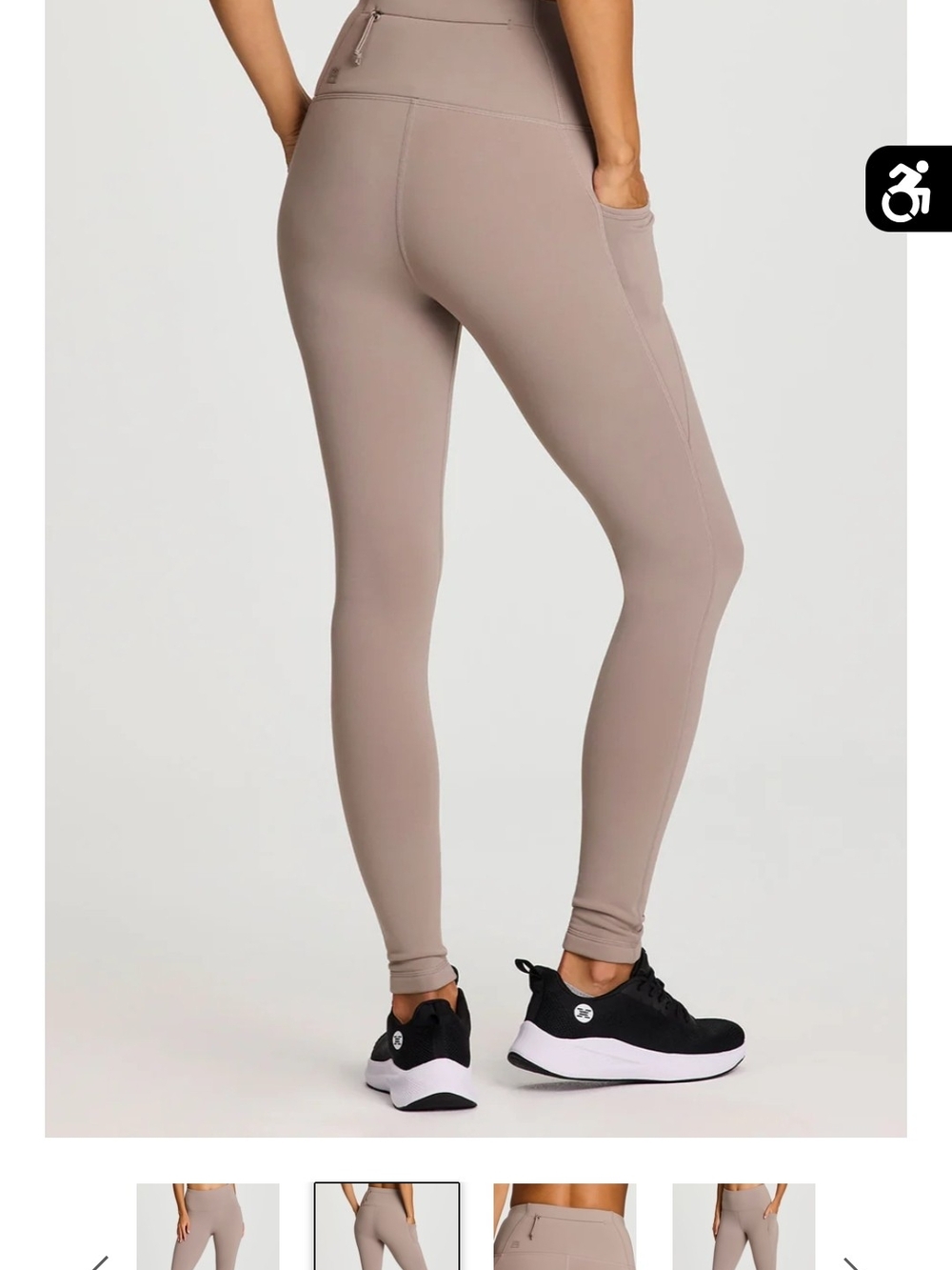 Avalanche XS fleece Lined High-Rise Pocket Performance Leggings - Taupe